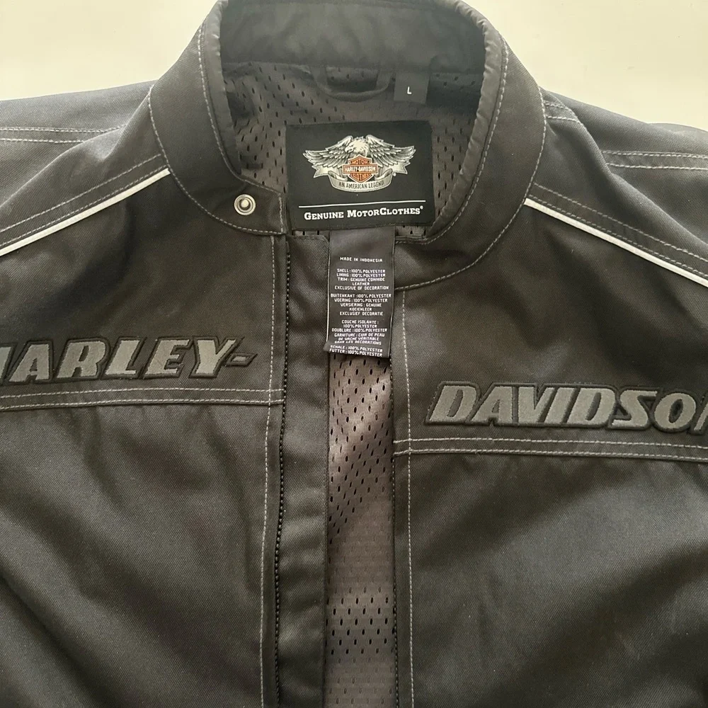 Harley-Davidson Black Motorcycle Field Jacket with Gray Accents